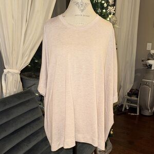 Mono B Flowy Elegant Beige Women's Top One Size Fit All Cream color shirt 1SZ